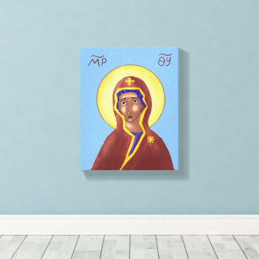 Moeder van God Icon Canvas (Insitu (Houten vloer))