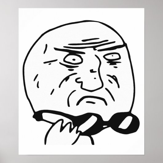 Moeder van God Rage Face Comic Meme Poster (Voorkant)