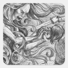 Moeder van Grendel in Beowulf Vierkante Sticker