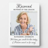 Moeder van Groom Foto Heaven Memorial Wedding Fotoplaat (voorkant)