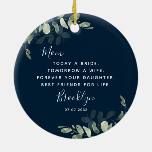 Moeder van het Bride Keepomwille Ceramic Ornament (Achterkant)