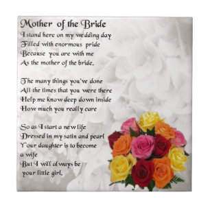 Moeder van het Bride Poem - Bloemen Tegeltje