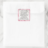 Moeder van het Bride Poem - Roze Floral Design Vierkante Sticker (Tas)