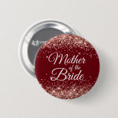 Moeder van het Bride Roos Gold Glitter Burgundy Ronde Button 5,7 Cm (Voorkant /achterkant)