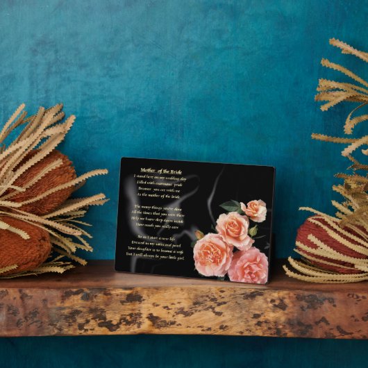Moeder van het bruidgedicht - Roze bloemen Fotoplaat (Zijkant)