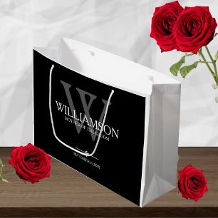 Moeder van het bruinhuwelijk Gift Monogram Elegant Groot Cadeauzakje