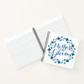 Moeder van het Groom Blue Floral Wedding Notebook Notitieboek (Binnen)