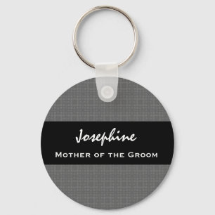 Moeder van het Groom Wedding Favor Black en Silver Sleutelhanger