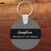 Moeder van het Groom Wedding Favor Black en Silver Sleutelhanger (Voorkant)