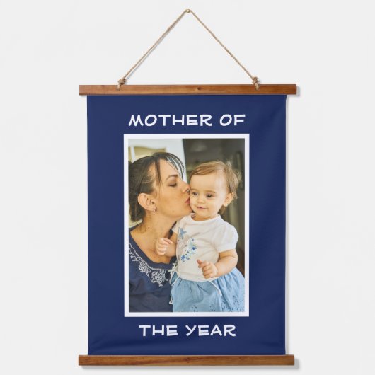 Moeder van het jaar Aangepaste Foto mama Hangend Wandkleed (Voorkant)