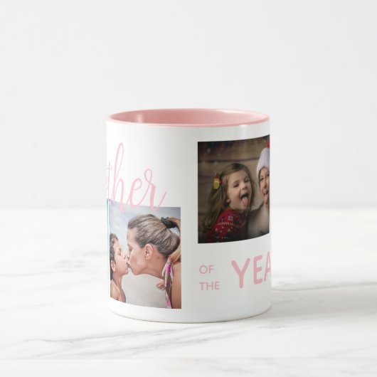 Moeder van het jaar Moederdag fotocollage Mok (Midden)