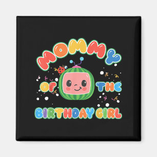 Moeder van het jarige meisje Funny Melon Familie Magneet