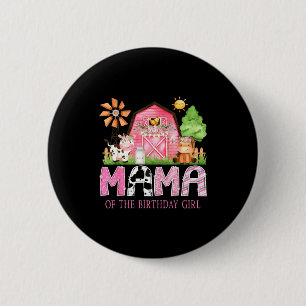 Moeder van het meisje dat jarig is 1e verjaardag N Ronde Button 5,7 Cm