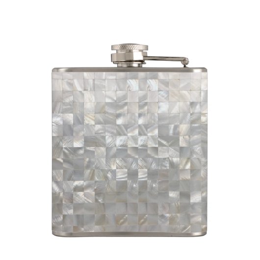 Moeder van het patroonmonogram van Pearl Heupfles (Achterkant)