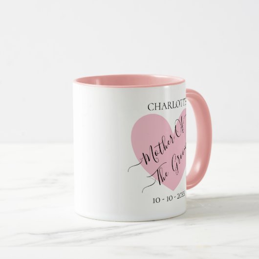 Moeder van het roze bruine hart op maat mok (Voorkant rechts)