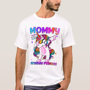 Moeder van het verjaardagsprinses meisje dabbing e t-shirt