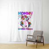 Moeder van het verjaardagsprinses meisje Dabbing U Wandkleed (In situ)