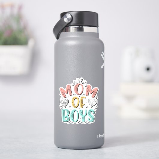 Moeder van Jongens Hart Sticker (HydroFlask)