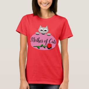 Moeder van Katten met Rode Roos Kat Liefhebber T-shirt