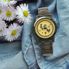 Moeder van kippen Monogram Initiaal Horloge