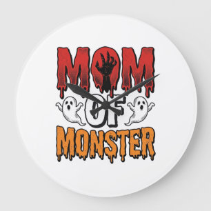 Moeder van Monster Vintage Halloween T-shirt ontwe Grote Klok