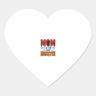 Moeder van Monster Vintage Halloween T-shirt Ontwe Hart Sticker