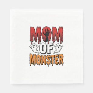 Moeder van Monster Vintage Halloween T-shirt ontwe Servet