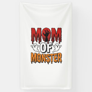 Moeder van Monster Vintage Halloween T-shirt ontwe Spandoek
