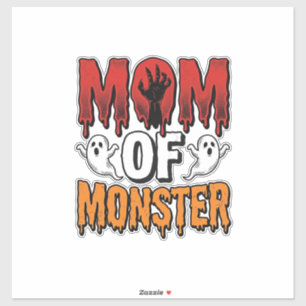 Moeder van Monster Vintage Halloween T-shirt ontwe Sticker