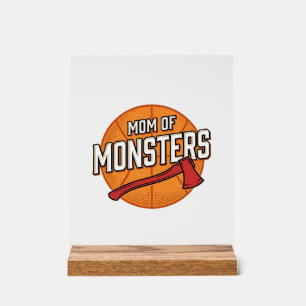 Moeder van Monsters Vintage Basketbal Moeder Desig Acryl Bord