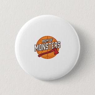 Moeder van Monsters Vintage Basketbal Moeder Desig Ronde Button 5,7 Cm
