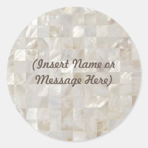 Moeder van parel, Beige Persoonlijk Ronde Sticker
