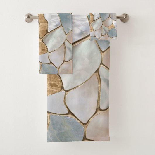 Moeder van parelcellen en goudcellen abstract bad handdoek (Insitu)