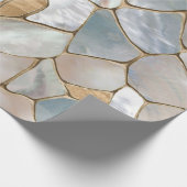 Moeder van parelcellen en goudcellen abstract cadeaupapier (Hoek)