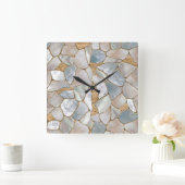 Moeder van parelcellen en goudcellen abstract vierkante klok (Huis)