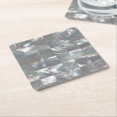 Moeder van parelontwerp vierkante kartonnen onderzetter (Schuin)