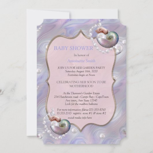 Moeder van parels die een babymeisje baart kaart (Voorkant)