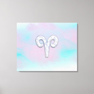 Moeder van parelstijl Aries Zodiac Sign Canvas Afdruk