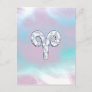 Moeder van parelstijl Aries Zodiac-symbool Briefkaart