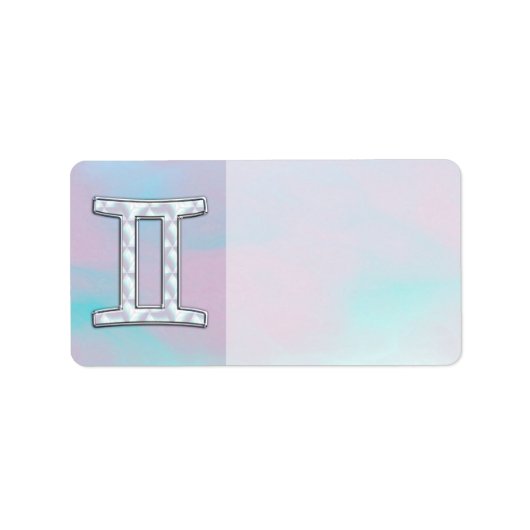 Moeder van parelstijl Gemini-dierentuin Etiket (Voorkant)