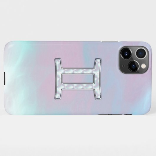 Moeder van parelstijl Gemini-dierentuin iPhone Hoesje (Achterkant horizontaal)