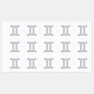 Moeder van parelstijl Gemini-dierentuin Labels