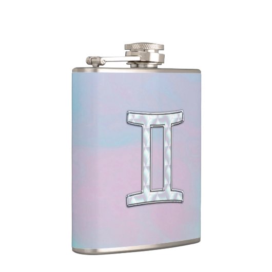 Moeder van parelstijl Gemini Zodiac Symbol Heupfles (Rechts)