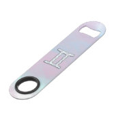 Moeder van parelstijl Gemini Zodiac Symbol Speed Flessenopener (Voorkant Gekanteld)