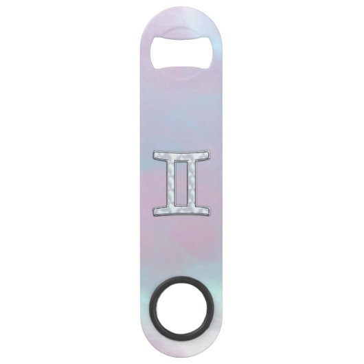 Moeder van parelstijl Gemini Zodiac Symbol Speed Flessenopener (Voorkant)
