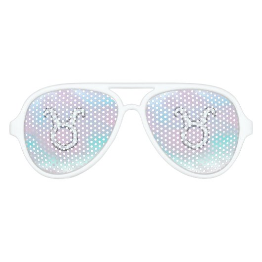 Moeder van Parelstijl Taurus Zodiac Horoscope Aviator Zonnebril (Voorkant)