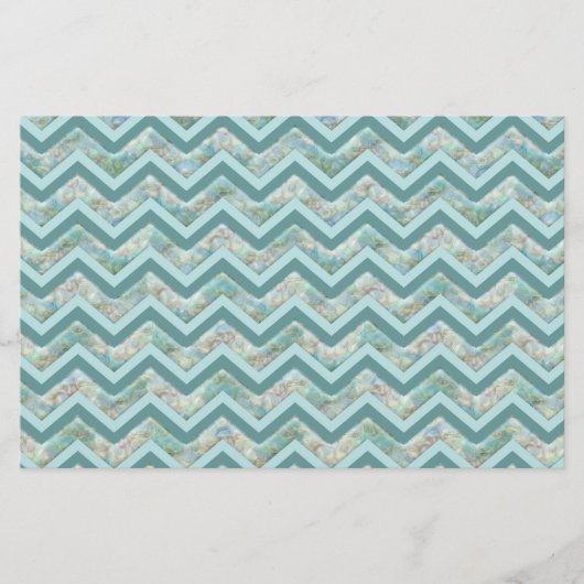 Moeder van Pearl Blauwgroen ZigZag Briefpapier (Voorkant)