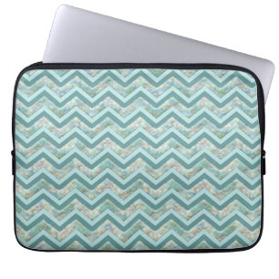 Moeder van Pearl Blauwgroen ZigZag Laptop Sleeve
