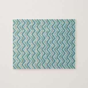 Moeder van Pearl Blauwgroen ZigZag Legpuzzel