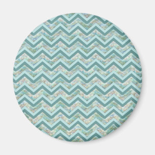 Moeder van Pearl Blauwgroen ZigZag Magneet